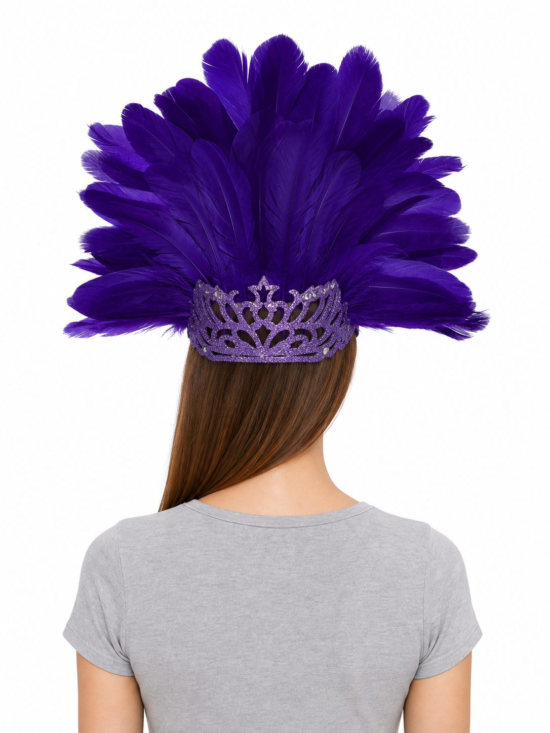 Carnival Mask with Purple Feathers