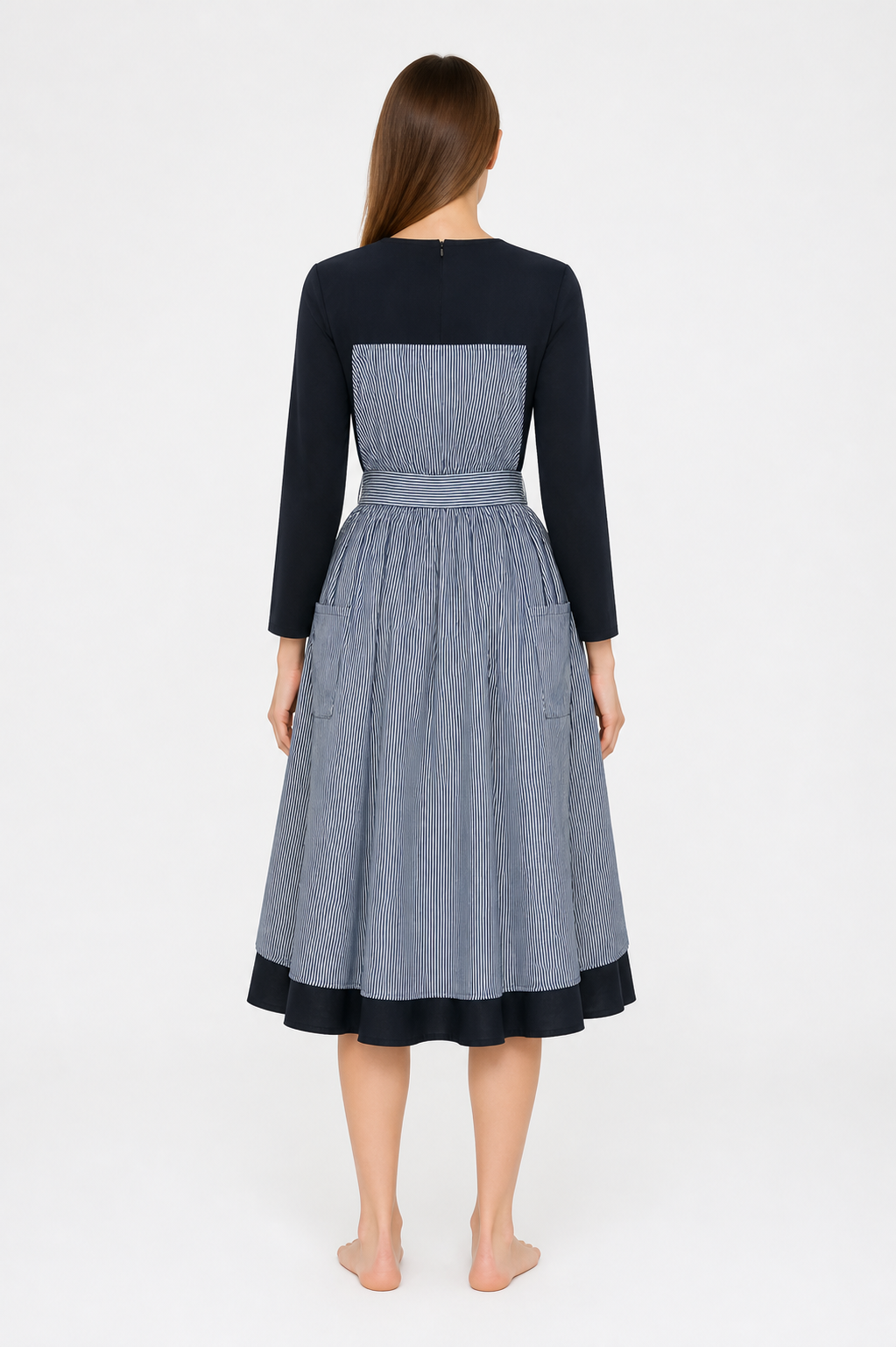 Maria Cosplay Dress, Long Sleeves, High Waist back view