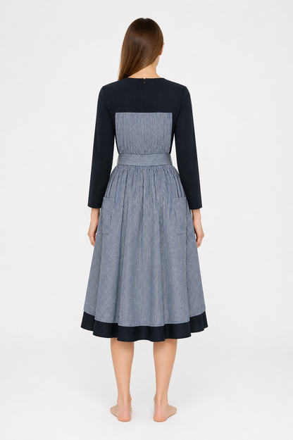 Maria Cosplay Dress, Long Sleeves, High Waist back view