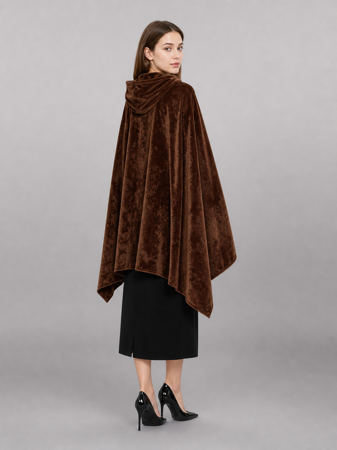 Brown Carnival Cloak with Hood