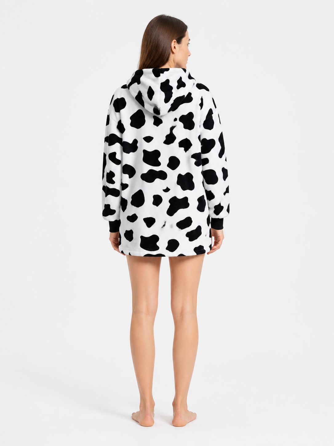 Cow Print Hooded Carnival Costume back view