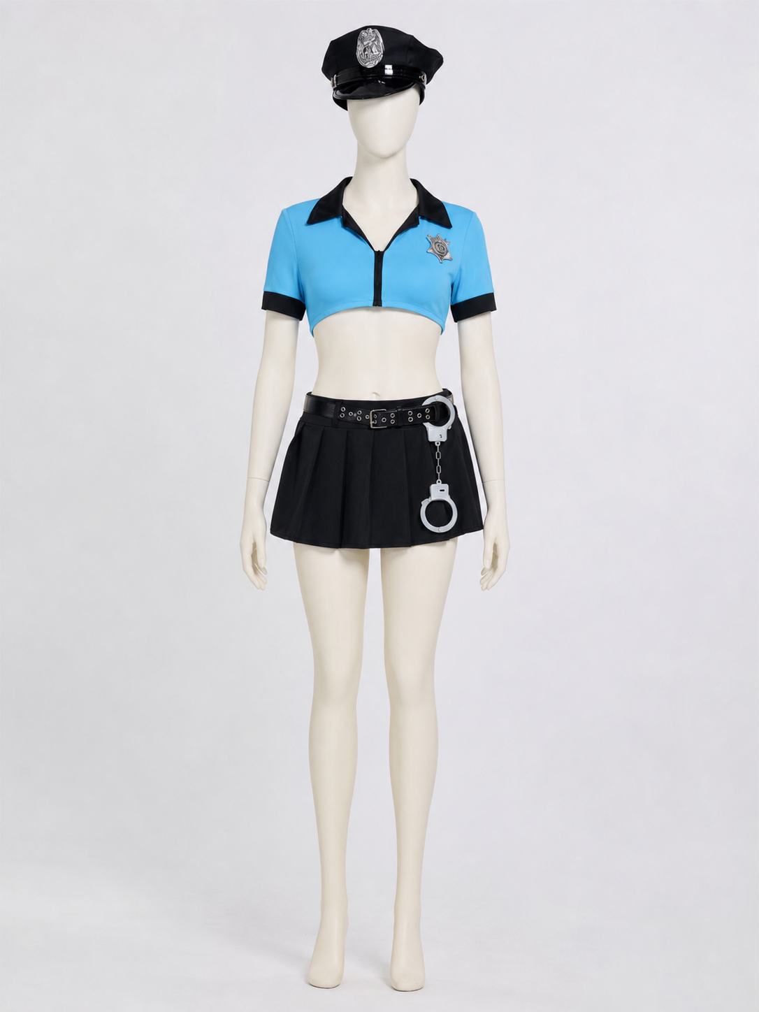 Police-Style Costume with Skirt and Cap