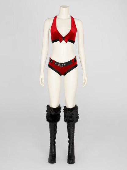 Red and Black Christmas Hooded Costume