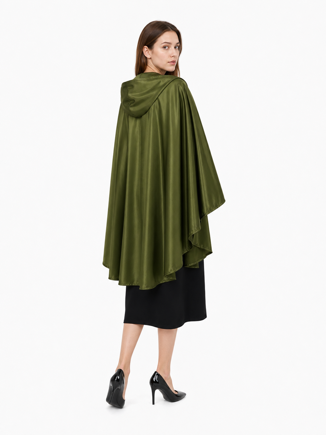 Green Costume Cloak with a Large Hood