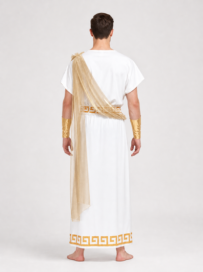 Ancient Greek Costume with Cape, Belt, and Arm Cuffs