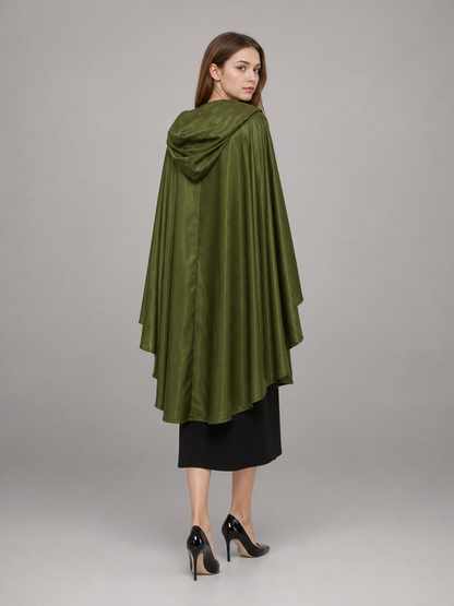Green Costume Cloak with a Large Hood