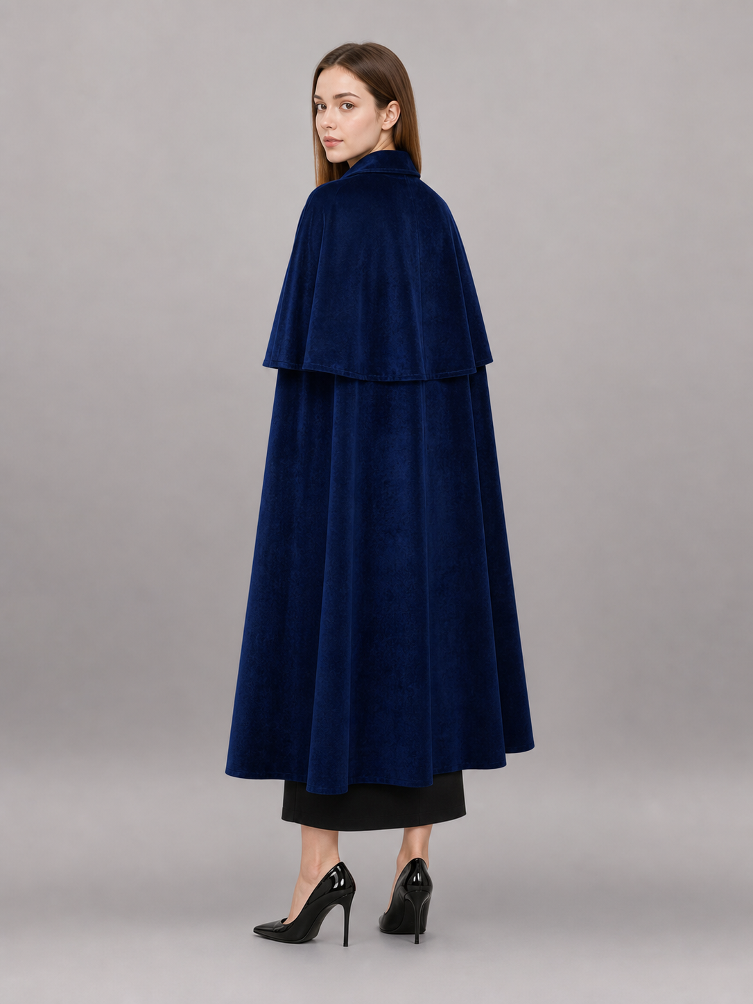 Long Dark Navy Carnival Cloak