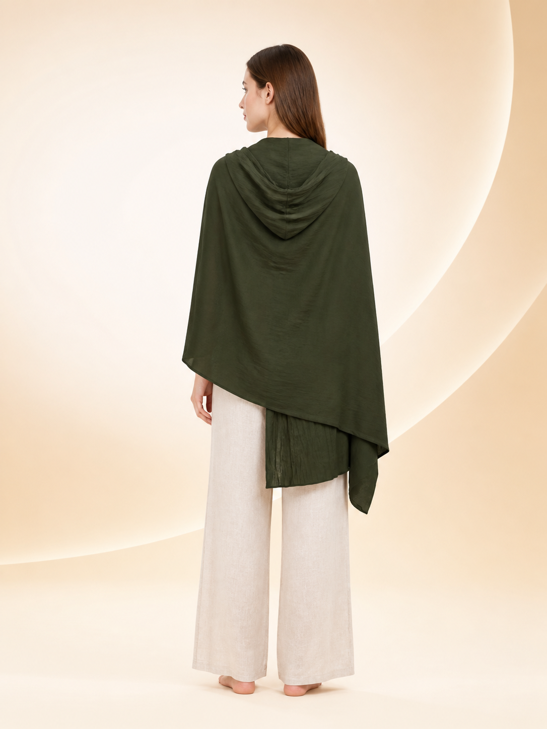 Green Carnival Hooded Cape back view
