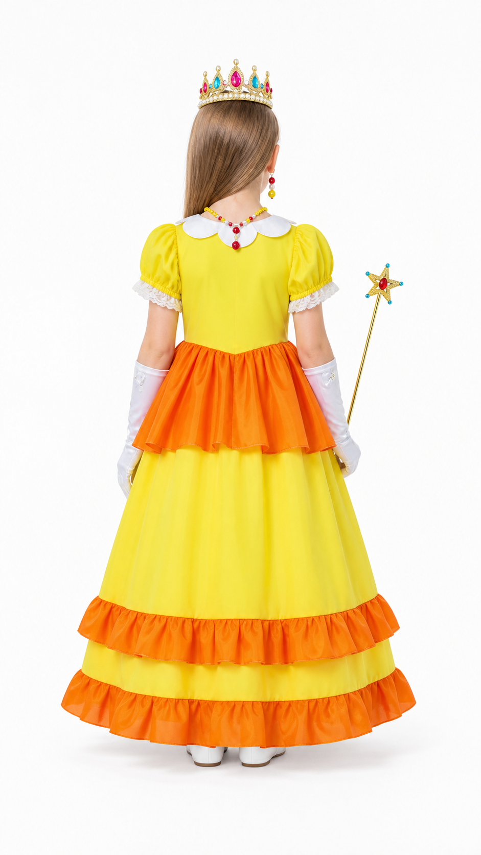 Carnival Costume with Crown and Magic Wand back view