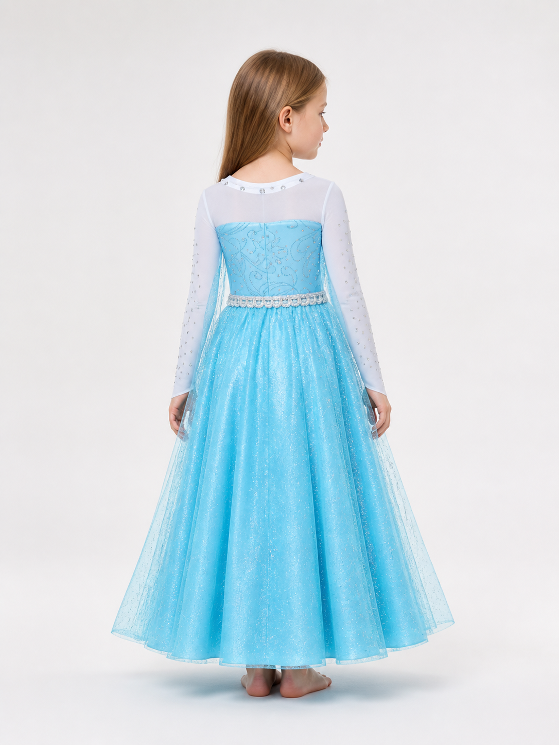 Light Blue Princess Costume for Halloween back view