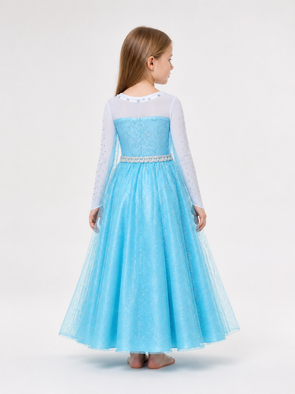 Light Blue Princess Costume for Halloween back view