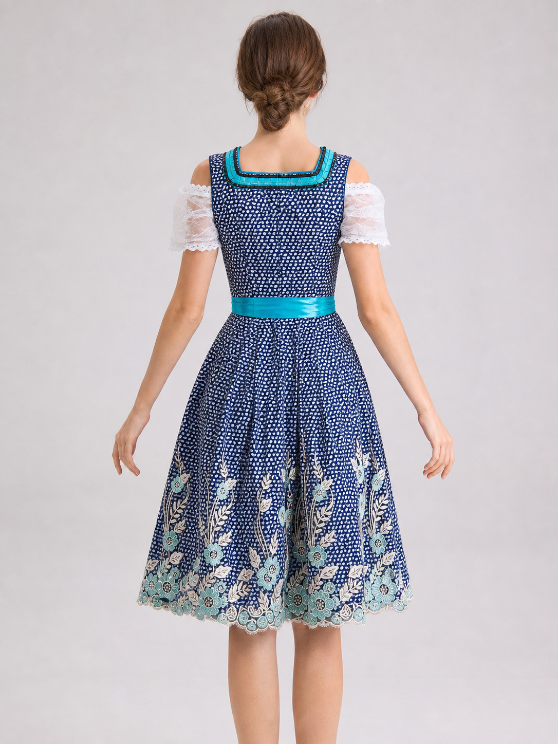 Embroidered Lace Dress in an Ethnic Style