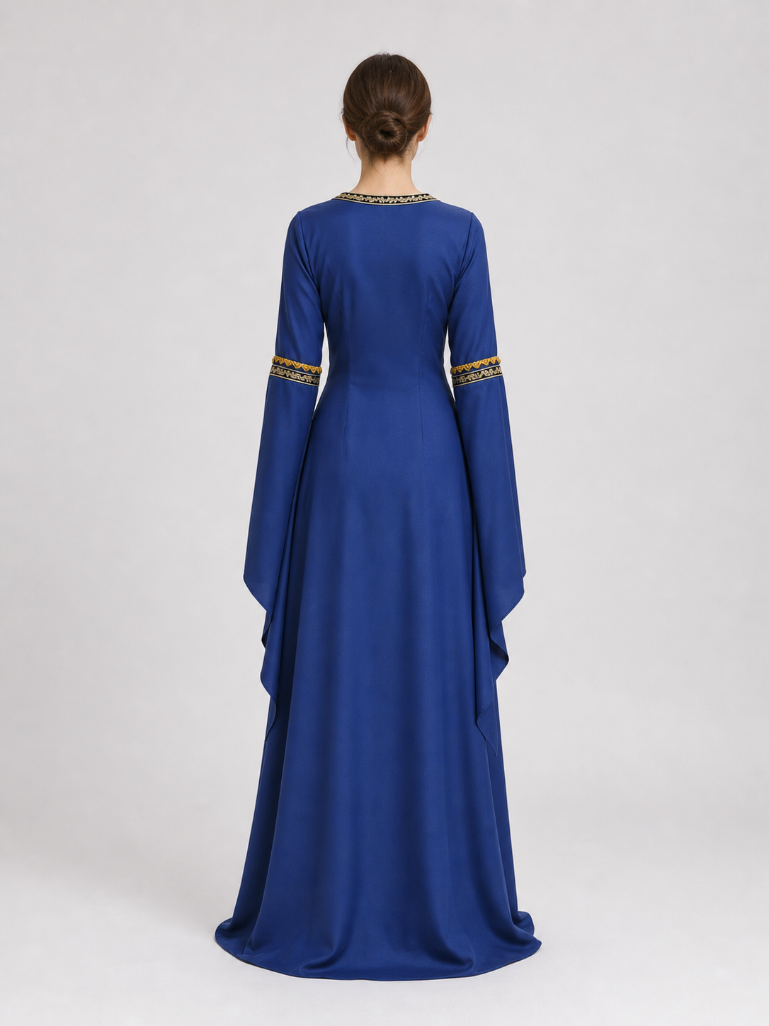 Medieval Dress with Lacing and Gold Trim