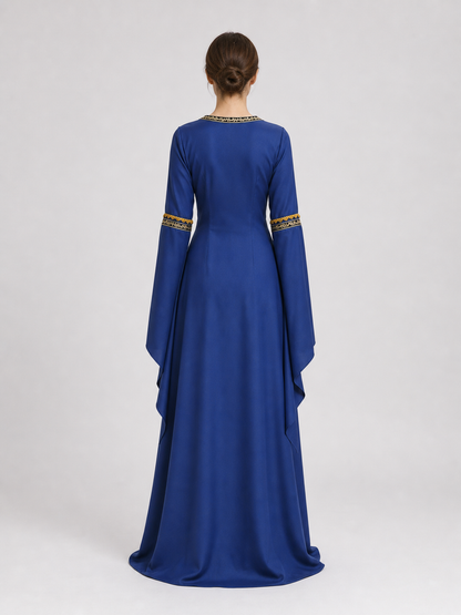 Medieval Dress with Lacing and Gold Trim