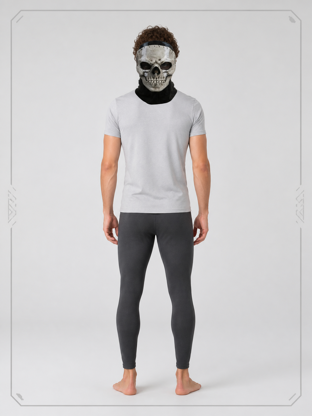 Gray and White Skull Carnival Mask for Halloween