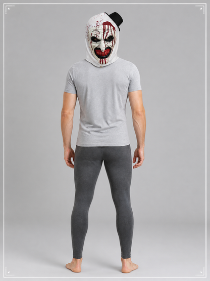 Halloween Clown Mask with Red Teeth and Blood back view