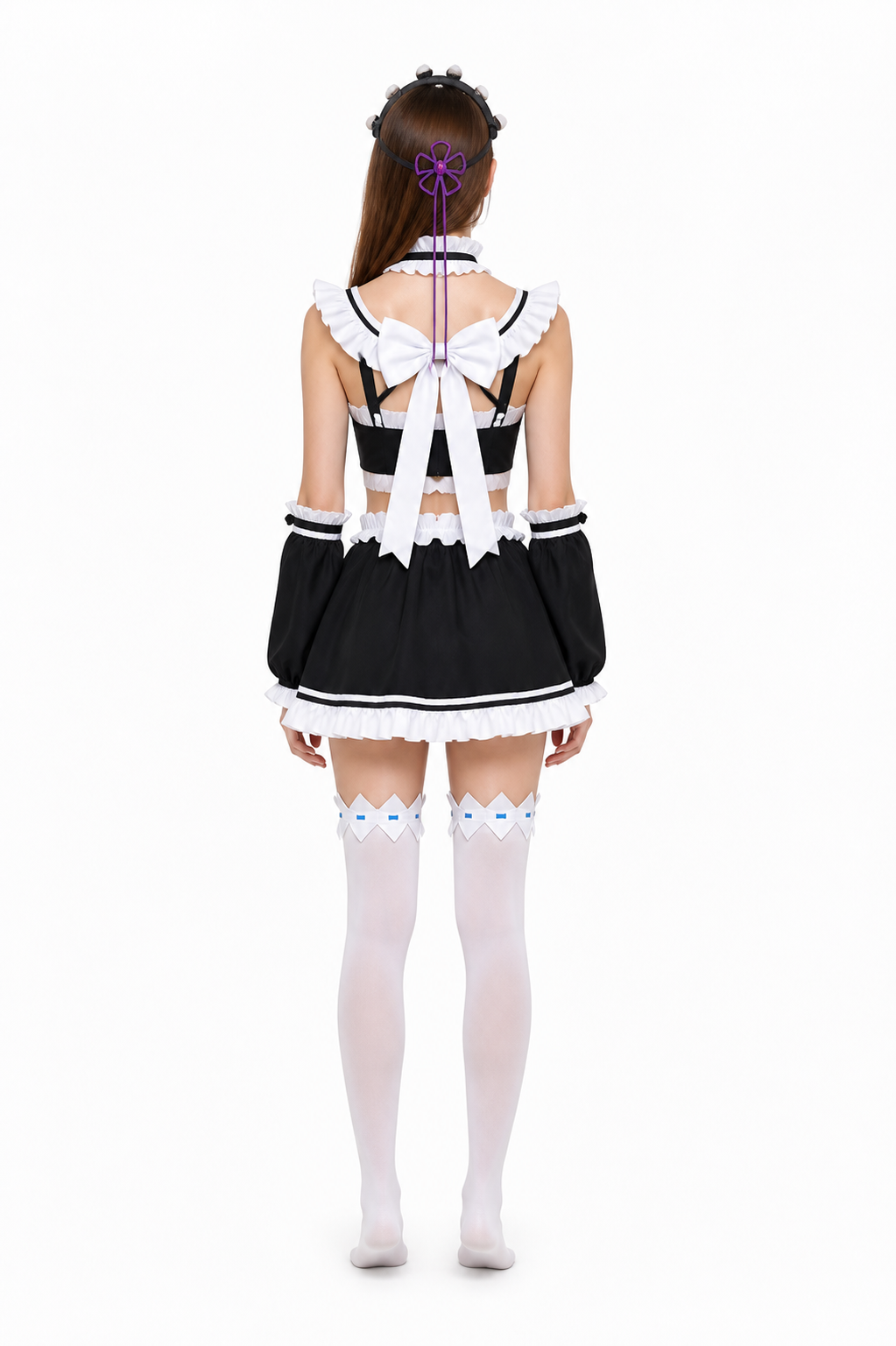 Cosplay costume with accessories, black and white