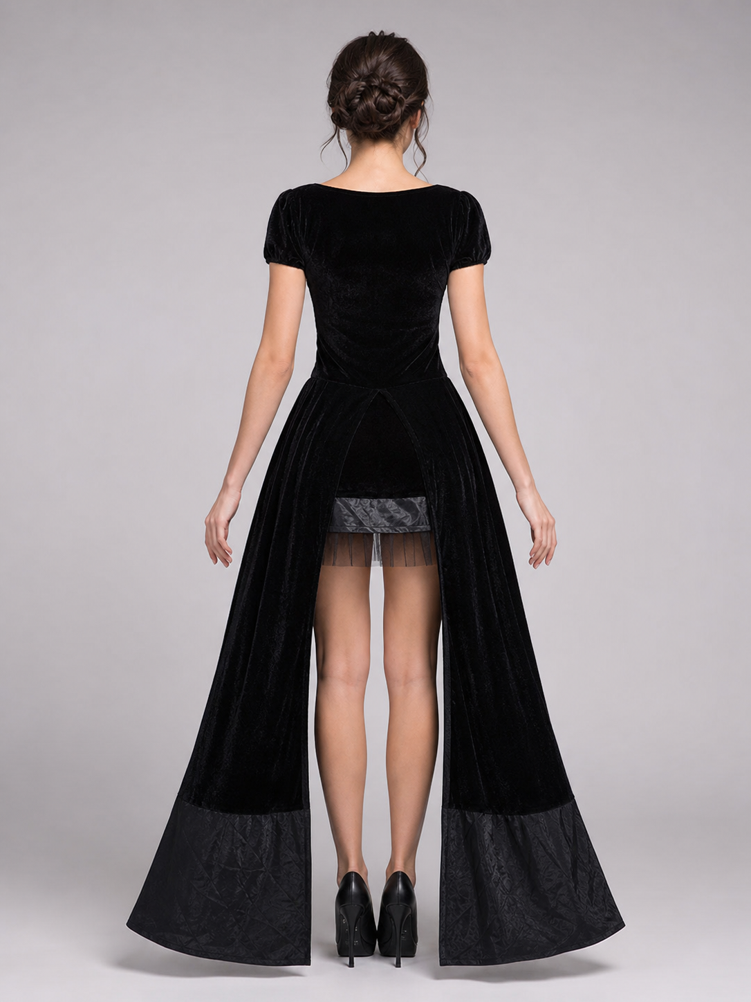 Gothic-Style Cosplay Dress with Train