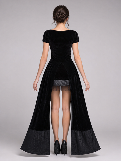 Gothic-Style Cosplay Dress with Train
