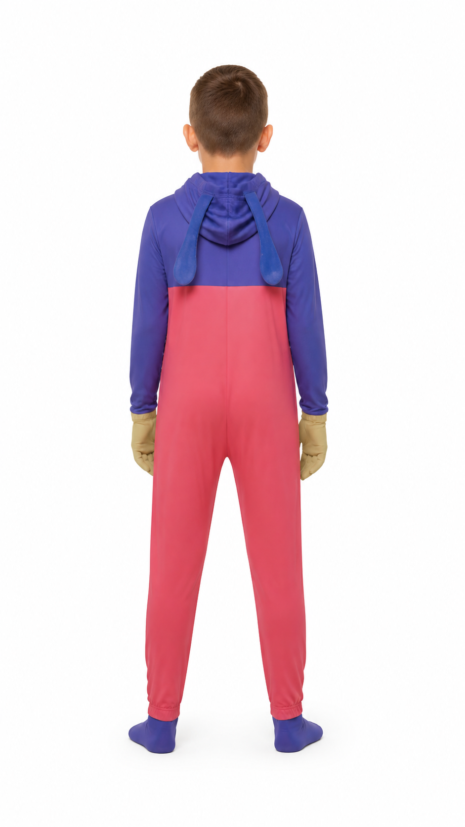 Circus Clown Cosplay Jumpsuit, Pink and Purple back view