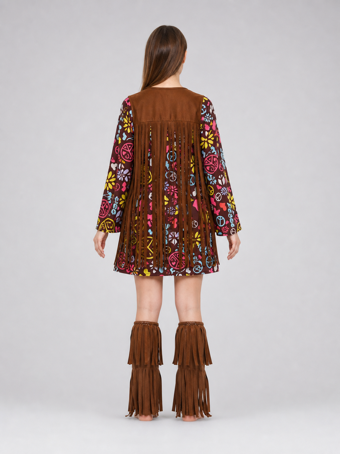 Fringed Carnival Costume with Colorful Print