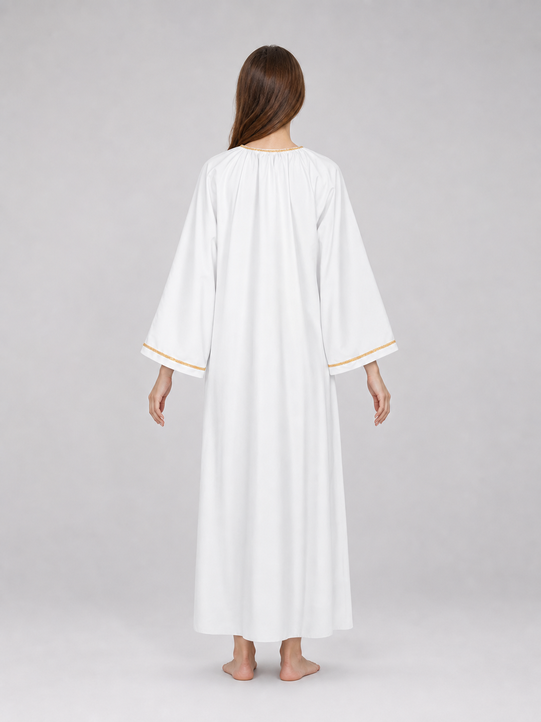White Cosplay Cloak with Gold Trim