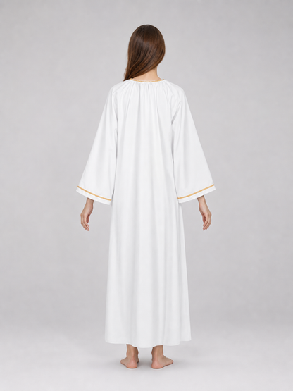 White Cosplay Cloak with Gold Trim
