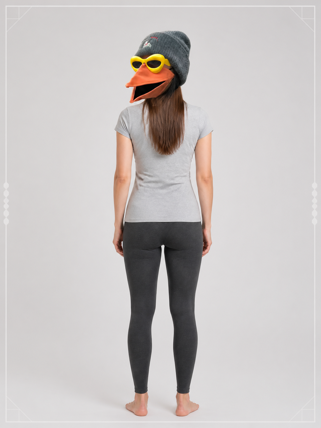 Duck Carnival Mask with Orange Beak back view