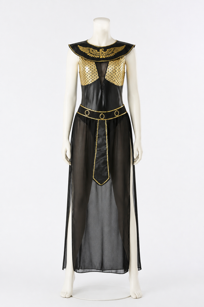 Black and Gold Cleopatra Costume for Halloween back view