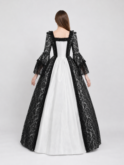 Gothic Vintage Floor-Length Dress with Sleeves