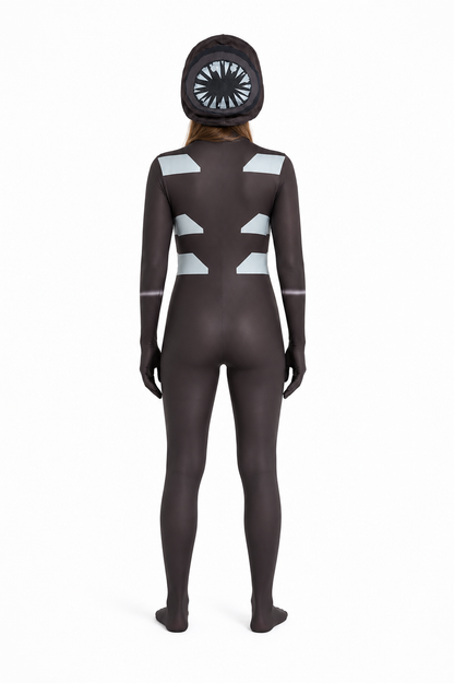 Doors jumpsuit costume with mask for cosplay back view