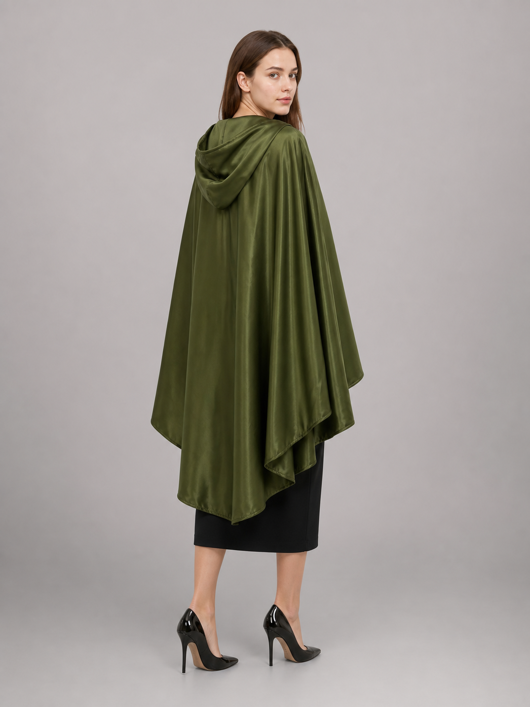 Green Costume Cloak with a Large Hood