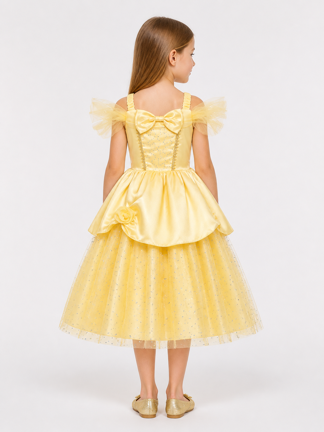 Yellow Princess Costume Dress for Halloween and Cosplay