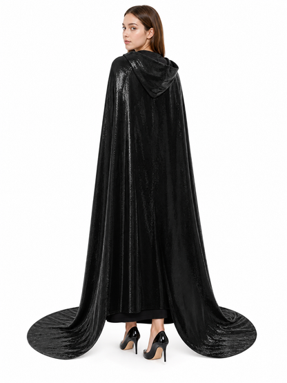 Black Gothic Hooded Carnival Cloak