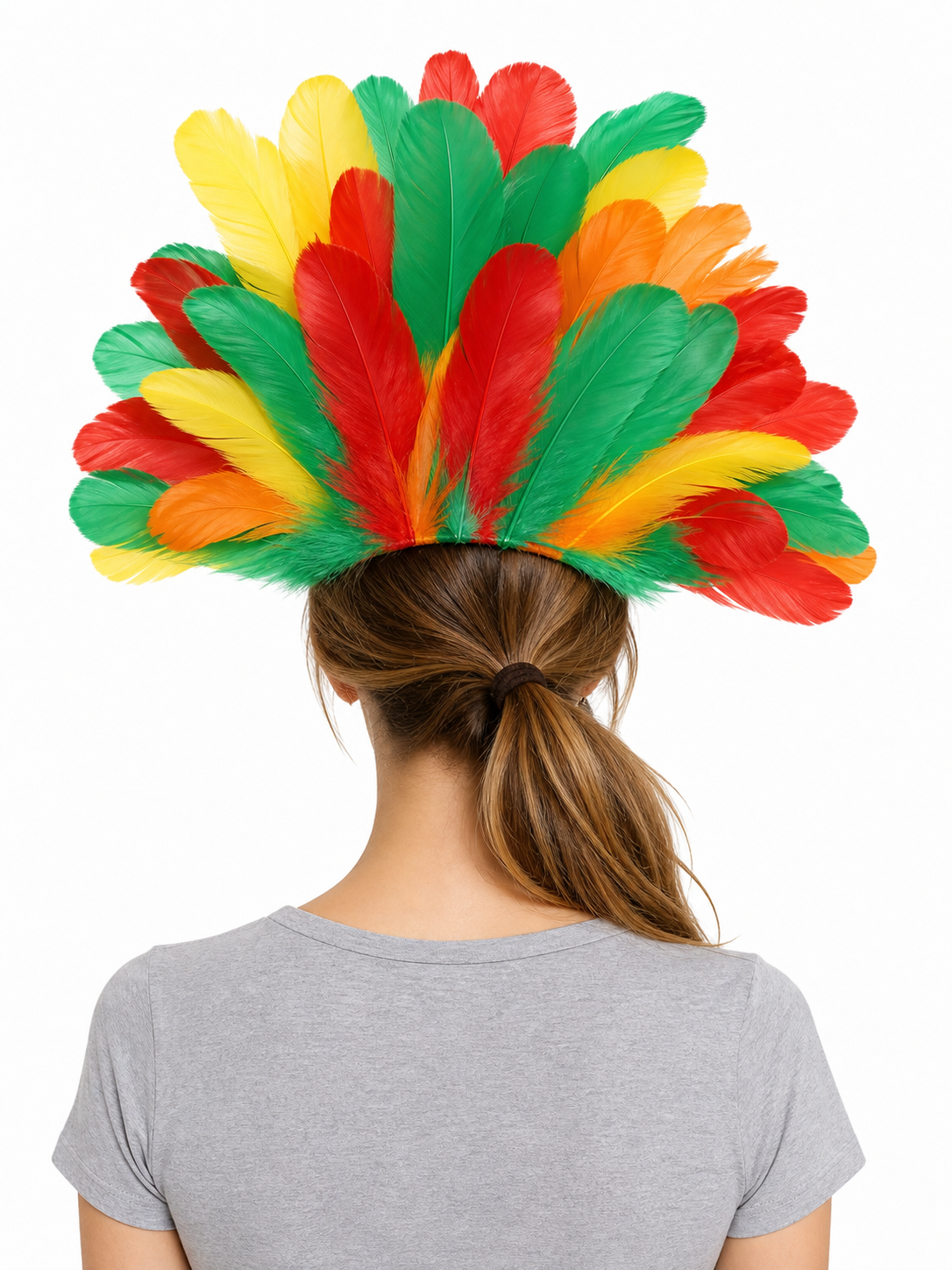 Carnival Headpiece with Multicolored Feathers
