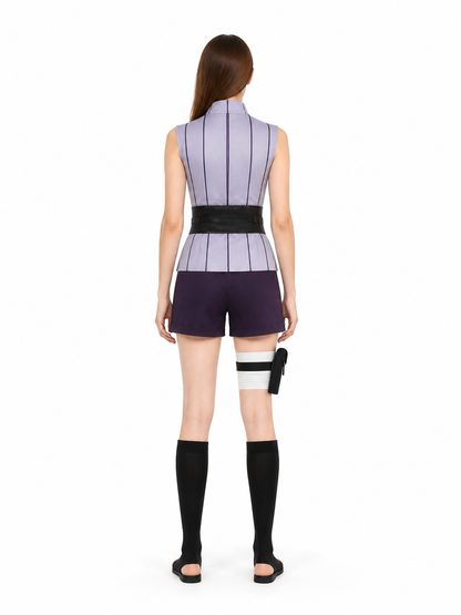 Hinata Hyuga Sleeveless Cosplay Costume with Shorts back view