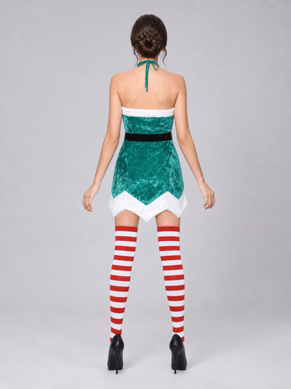 Christmas Carnival Costume with White Trim