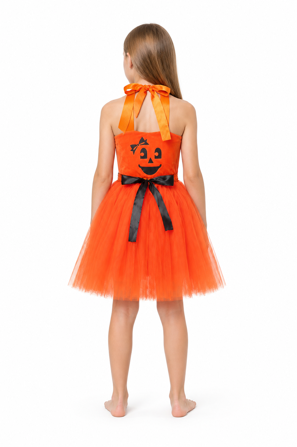 Halloween Pumpkin Costume Dress with Full Skirt