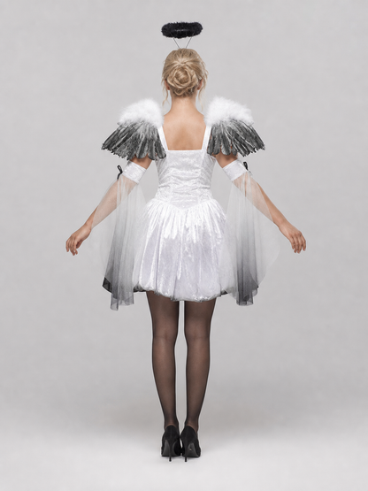 Black Angel Stage Costume for Cosplay back view