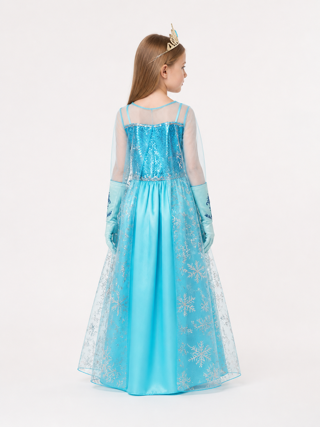 Princess Costume with Snowflakes for Halloween back view