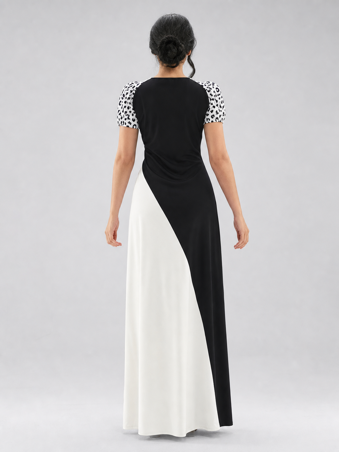 Cruella cosplay dress, black and white, long