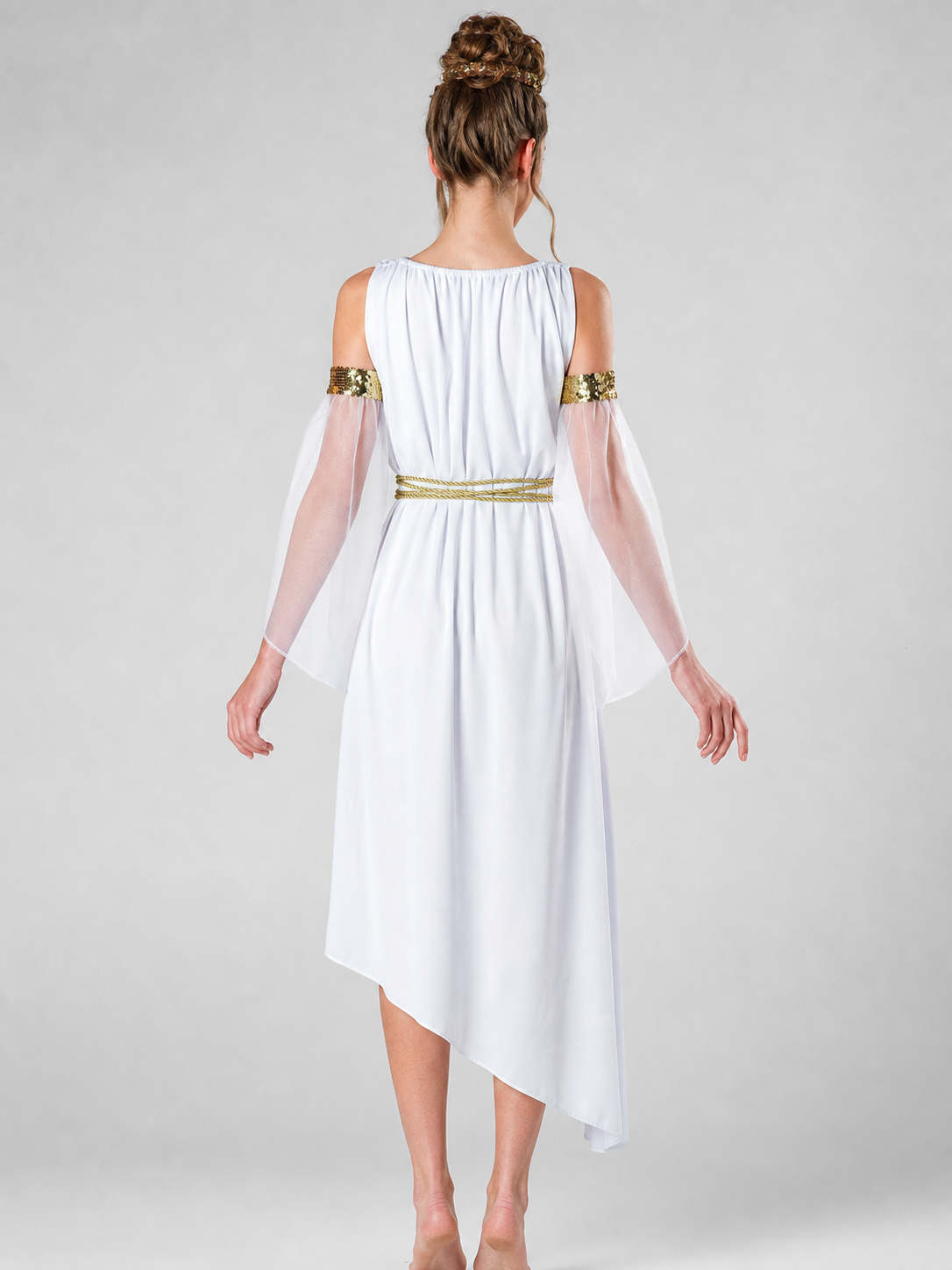 Historical Costume in an Ancient Style with Gold Decor back view