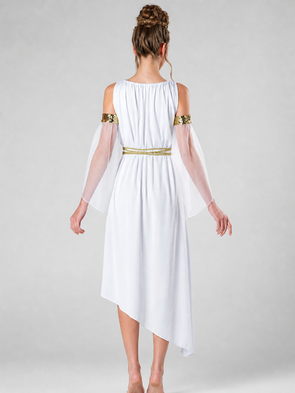 Historical Costume in an Ancient Style with Gold Decor back view