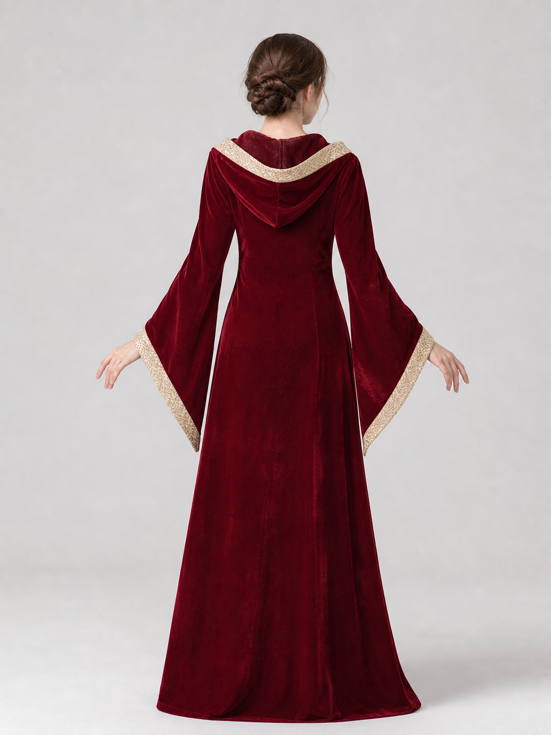 Red Carnival Dress with Hood and Lacing