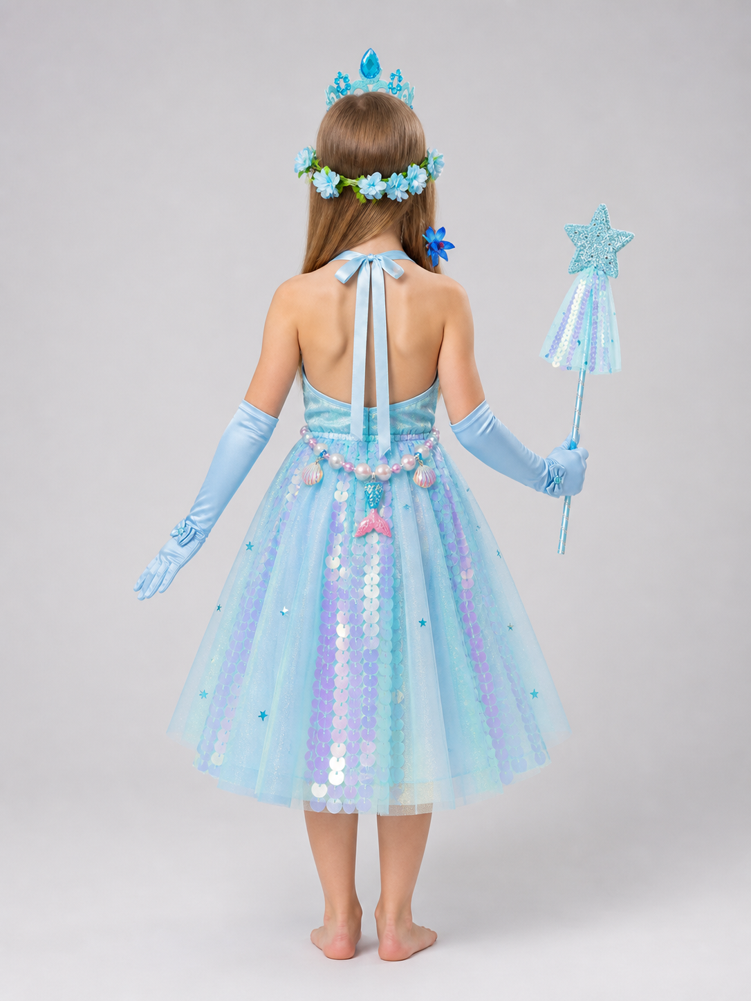Mermaid Carnival Crown Headpiece for Halloween back view