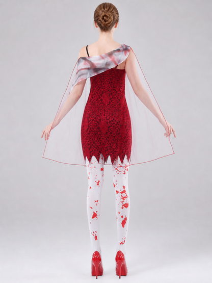 Vampire Costume with Dress and White Cape