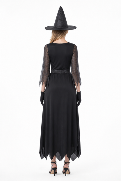Cosplay Costume with Dress, Hat, Belt, and Gloves back view