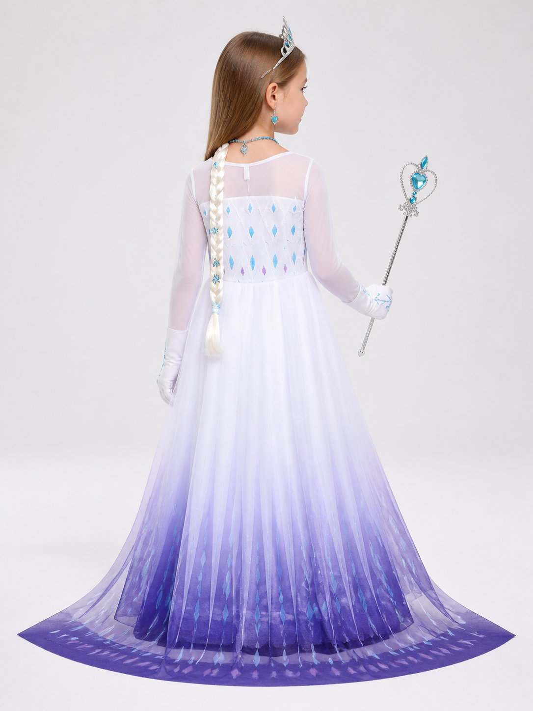 Purple Snow Princess Carnival Costume for Cosplay back view