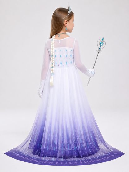 Purple Snow Princess Carnival Costume for Cosplay back view