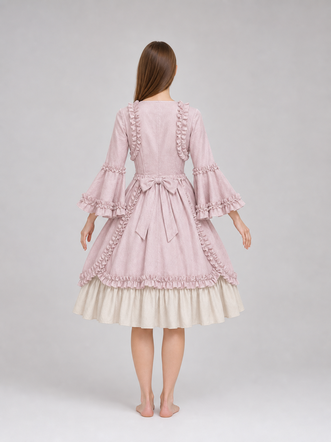 Vintage Rococo-Style Gothic Dress with Ruffles